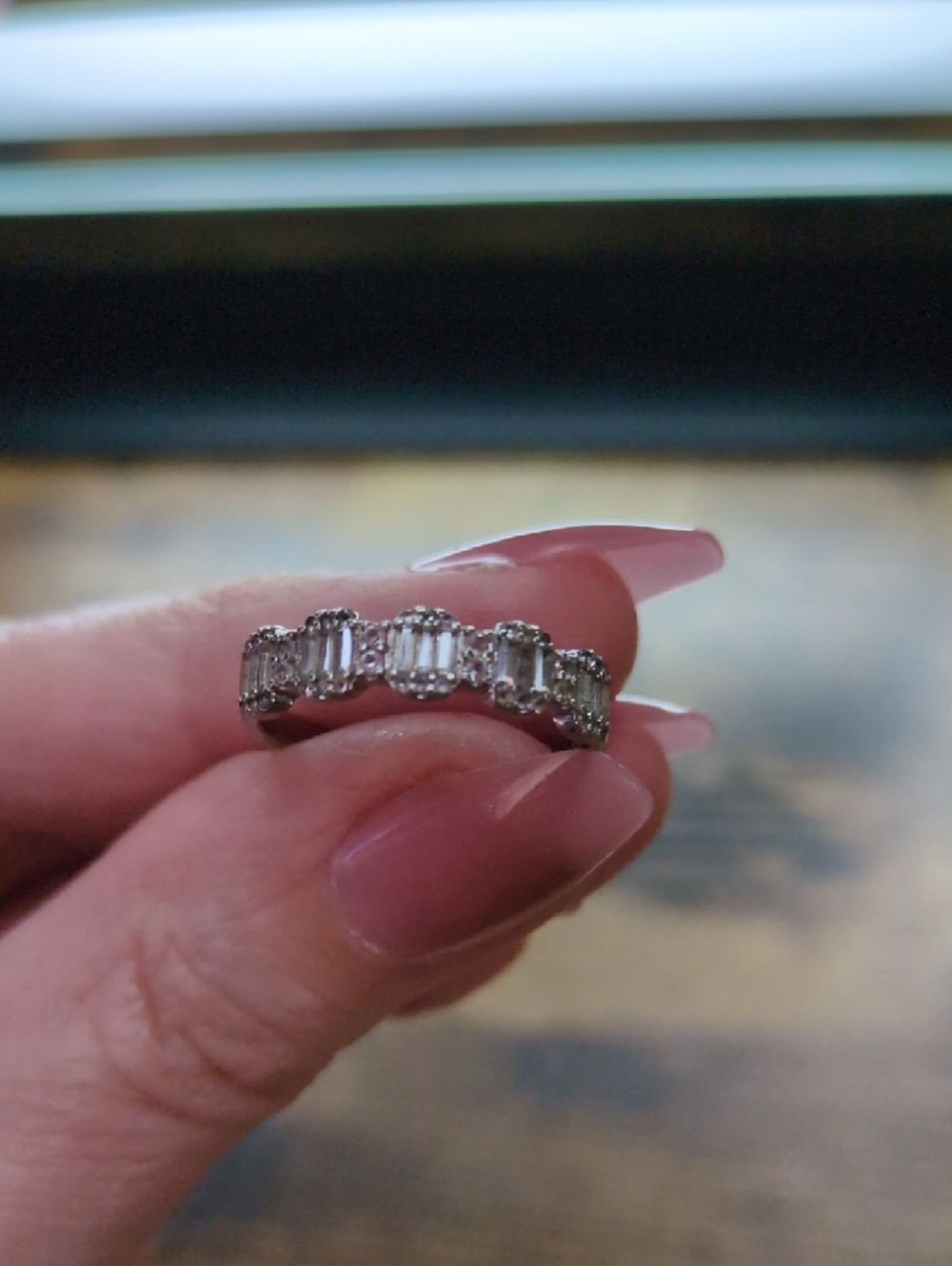 925 Silver Baguette-Style Eternity Band
